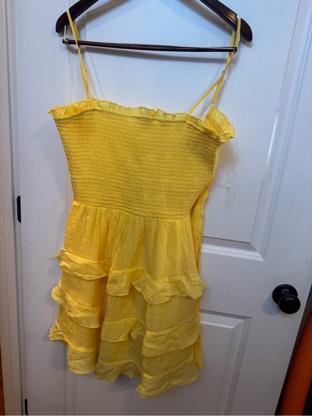 Yellow Ruffle Smocked Sundress